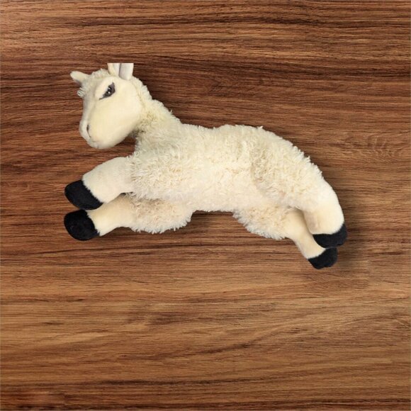 Aurora 12" Llama Flopsie Plush Stuffed Animal Toy cream black  cuddly - Picture 2 of 11